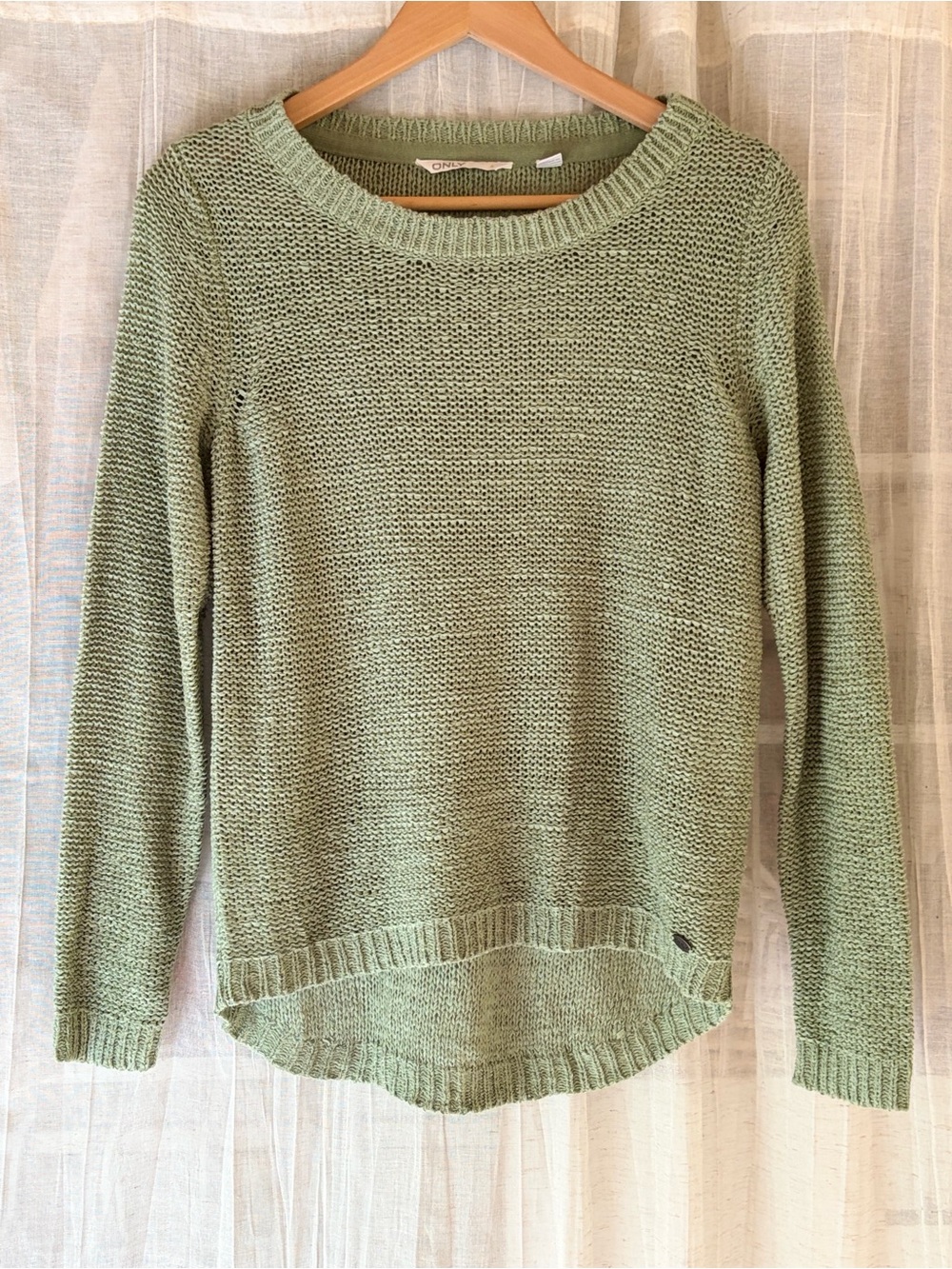 Only Mint Green Scoop-Neck Knit Sweater Size S-M